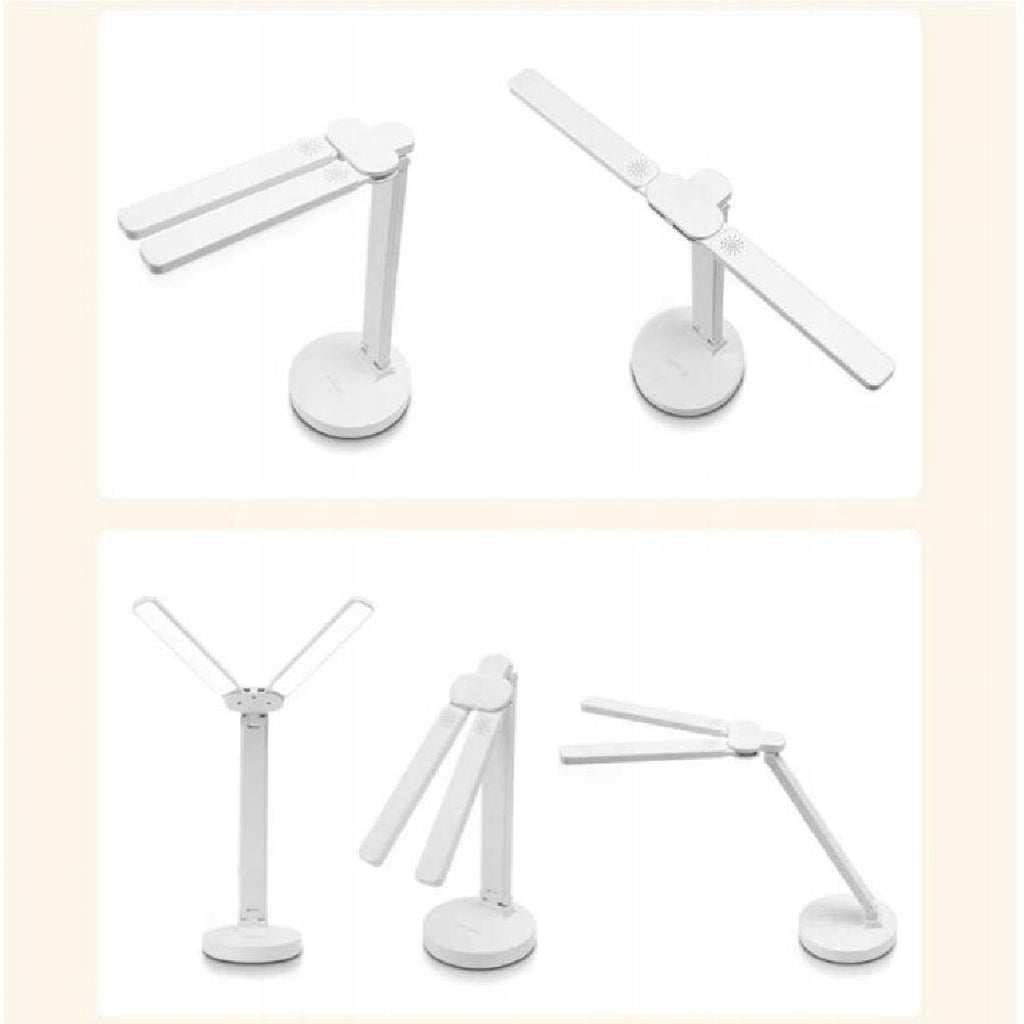 Double-Ended LED Desk Lamp – Foldable Table Lamp with Adjustable Brightness, USB Powered, Organizer Base