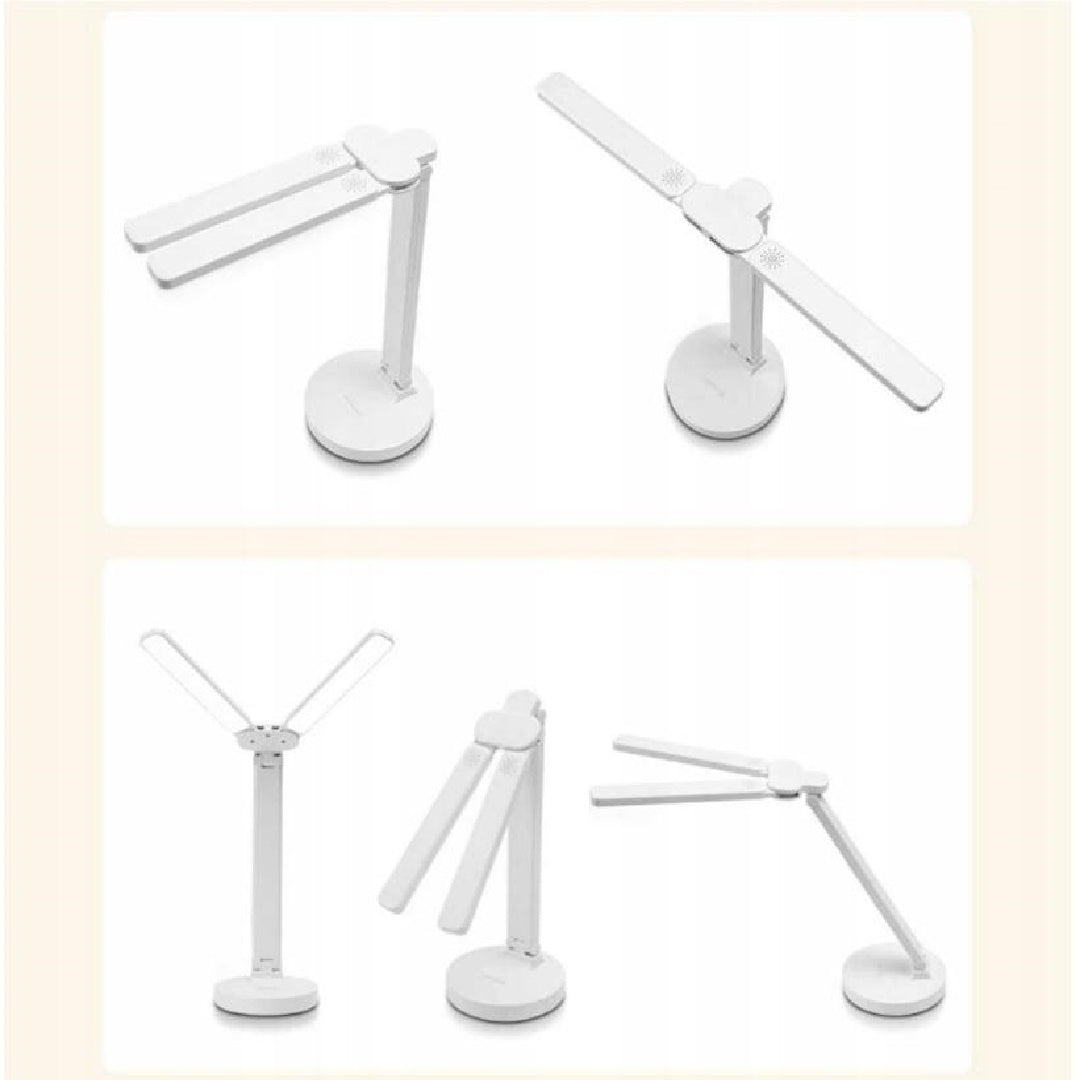 Double-Ended LED Desk Lamp – Foldable Table Lamp with Adjustable Brightness, USB Powered, Organizer Base