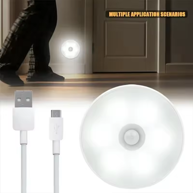 USB Rechargeable Motion Sensor LED Night Light – Wireless Lamp