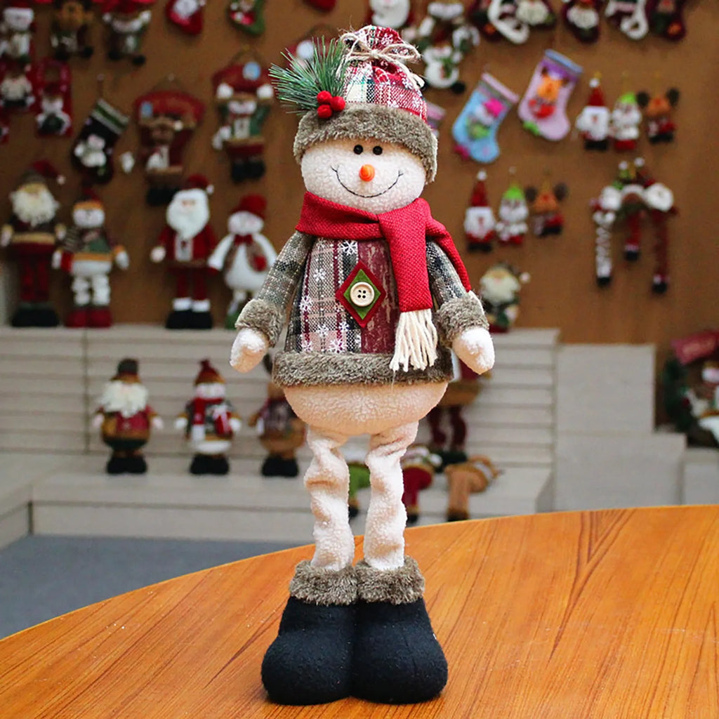Holiday Plush Dolls – Santa, Snowman & Reindeer Soft Winter Décor for Home, Table & Mantel