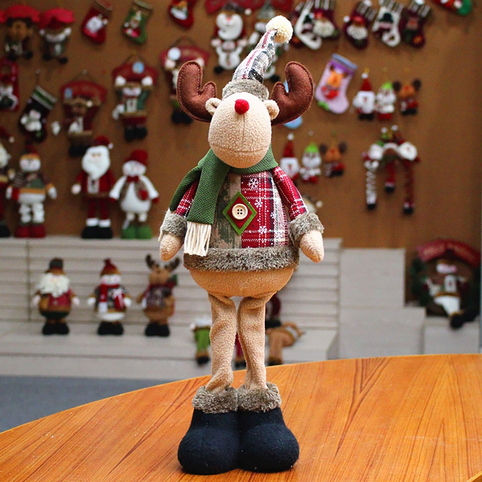 Holiday Plush Dolls – Santa, Snowman & Reindeer Soft Winter Décor for Home, Table & Mantel