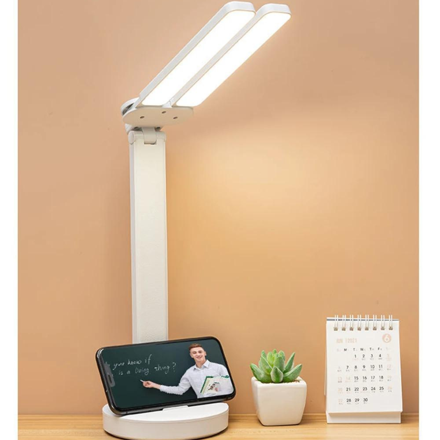 Double-Ended LED Desk Lamp – Foldable Table Lamp with Adjustable Brightness, USB Powered, Organizer Base