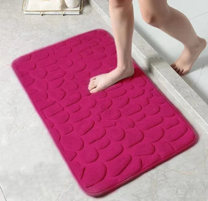 Pebble Texture Non-Slip Bath Mat | Soft Spa-Style Bathroom Rug