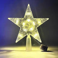 Warm White LED Star Christmas Tree Topper – Battery Operated Holiday Tree Décor (8.7)
