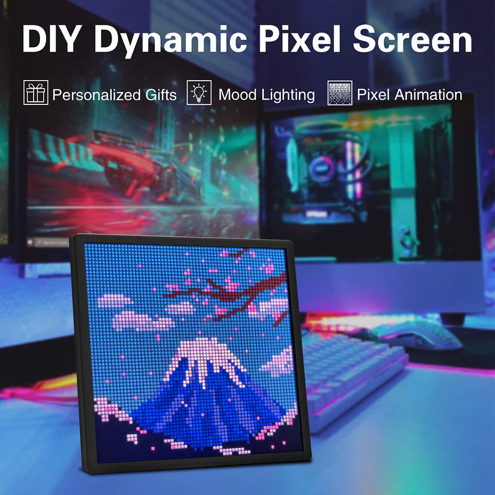 LED Pixel Matrix Bluetooth Smart Display (64×64 RGB) – App-Controlled Pixel Art Frame, Gaming & Anime Room Décor