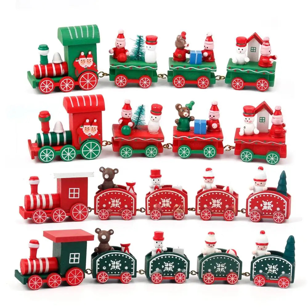 Christmas Train Decorations – Festive Wooden & Plastic Xmas Ornaments for Home & Tabletop