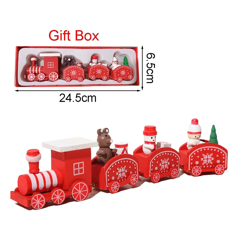 Christmas Wooden Train Decoration – Happy New Year 2026 Gift