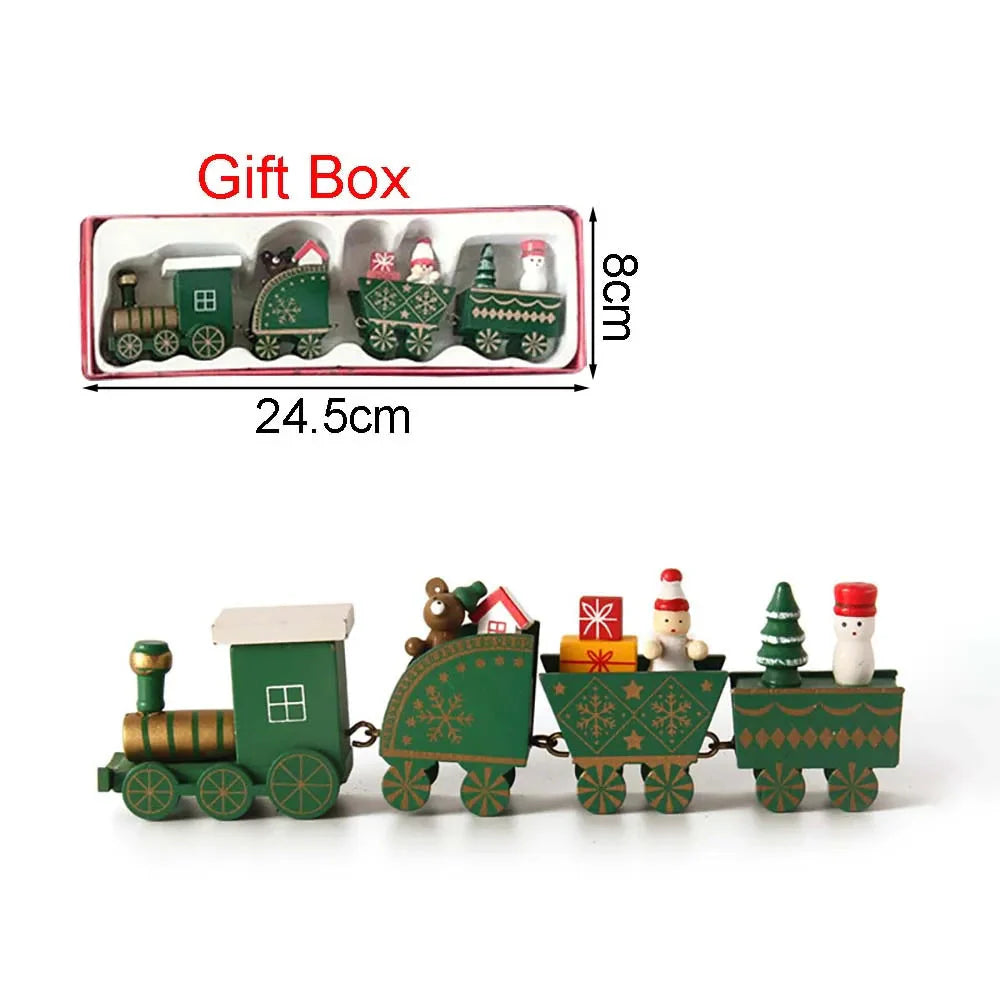 Christmas Wooden Train Decoration – Happy New Year 2026 Gift
