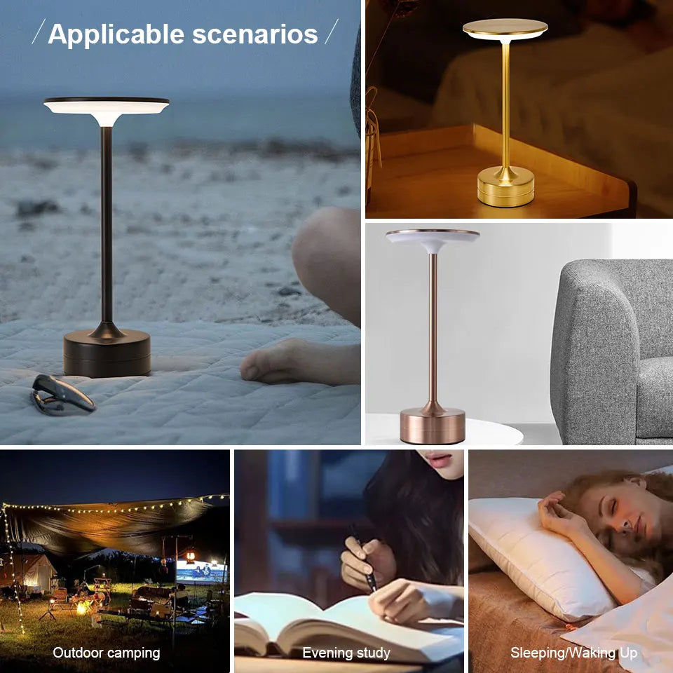 Touch Sensor LED Table Lamp – USB Rechargeable Portable Night Light for Bedroom & Living Spaces