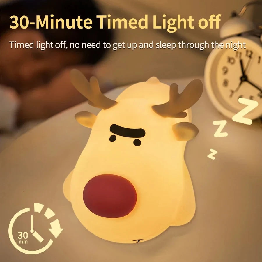 Duck LED Night Light | USB Rechargeable Silicone Lamp with Timer & Touch Sensor