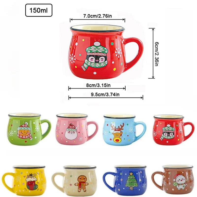 Mini Holiday Character Mug | 150ml Ceramic Espresso & Dessert Cup