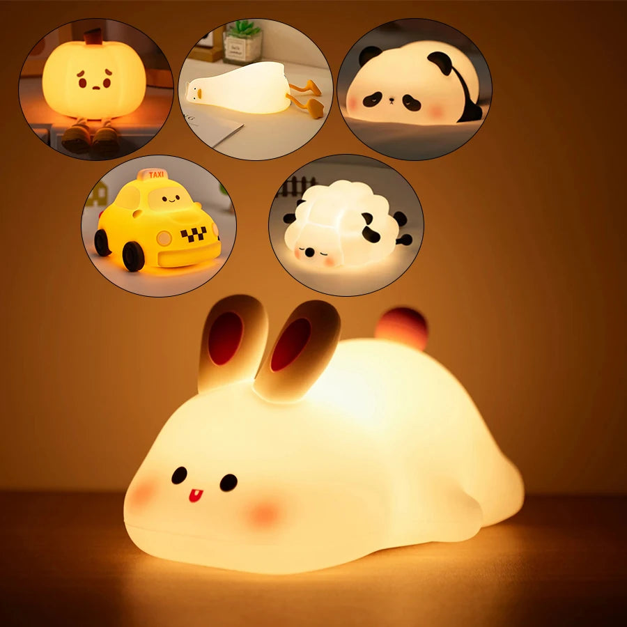 Duck LED Night Light | USB Rechargeable Silicone Lamp with Timer & Touch Sensor
