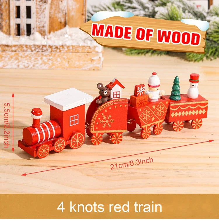 Christmas Train Decorations – Festive Wooden & Plastic Xmas Ornaments for Home & Tabletop