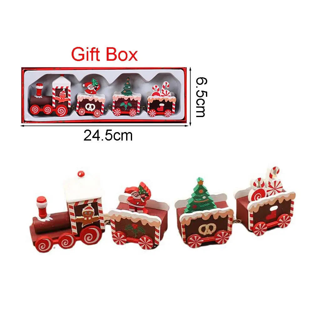 Christmas Wooden Train Decoration – Happy New Year 2026 Gift