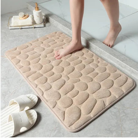 Pebble Texture Non-Slip Bath Mat | Soft Spa-Style Bathroom Rug