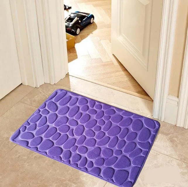 Pebble Texture Non-Slip Bath Mat | Soft Spa-Style Bathroom Rug