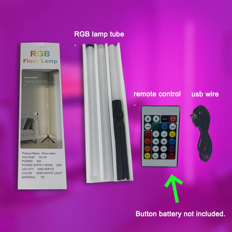 Smart RGB Corner Floor Lamp – App & Remote Control LED Mood Light for Gaming, Living Room & Bedroom