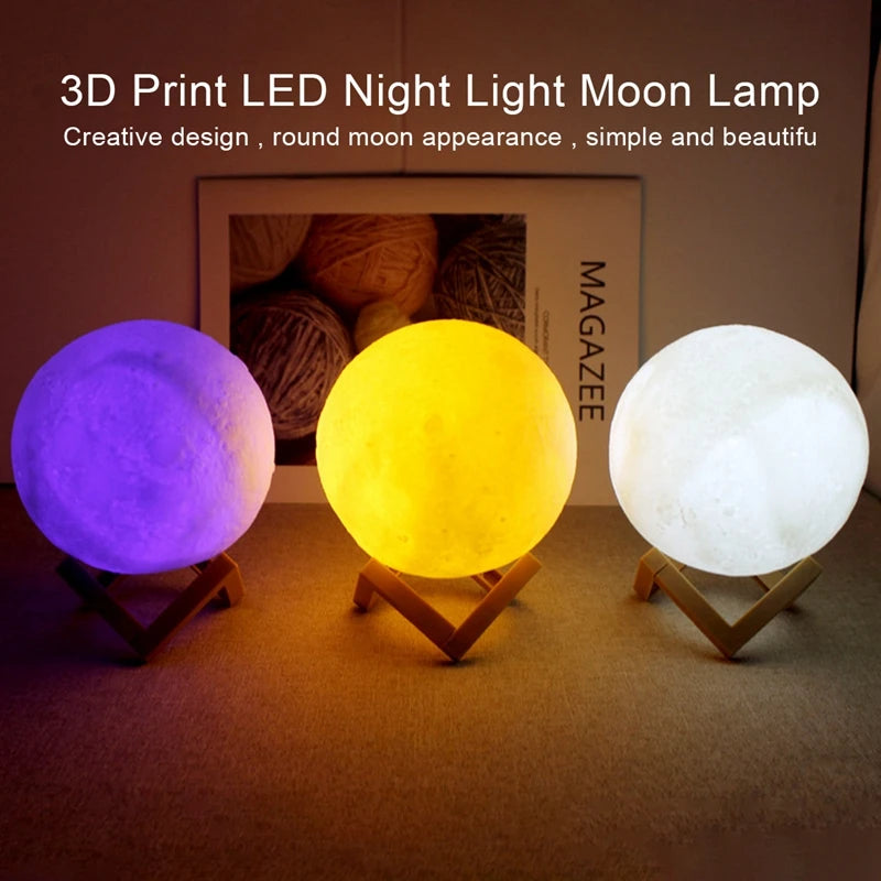 Book Light LED Moon Lamp – Galaxy Night Light for Kids & Adults, Bedroom Decoration, Birthday Gift