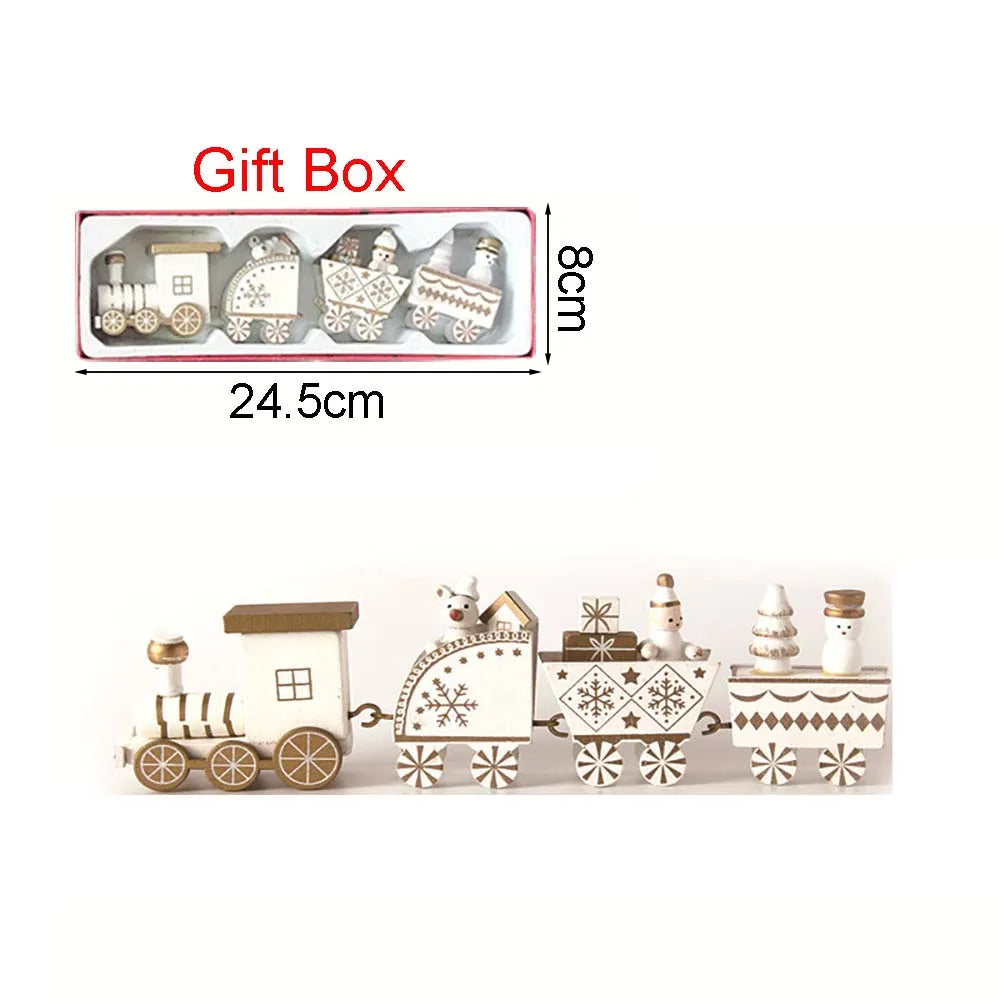 Christmas Wooden Train Decoration – Happy New Year 2026 Gift
