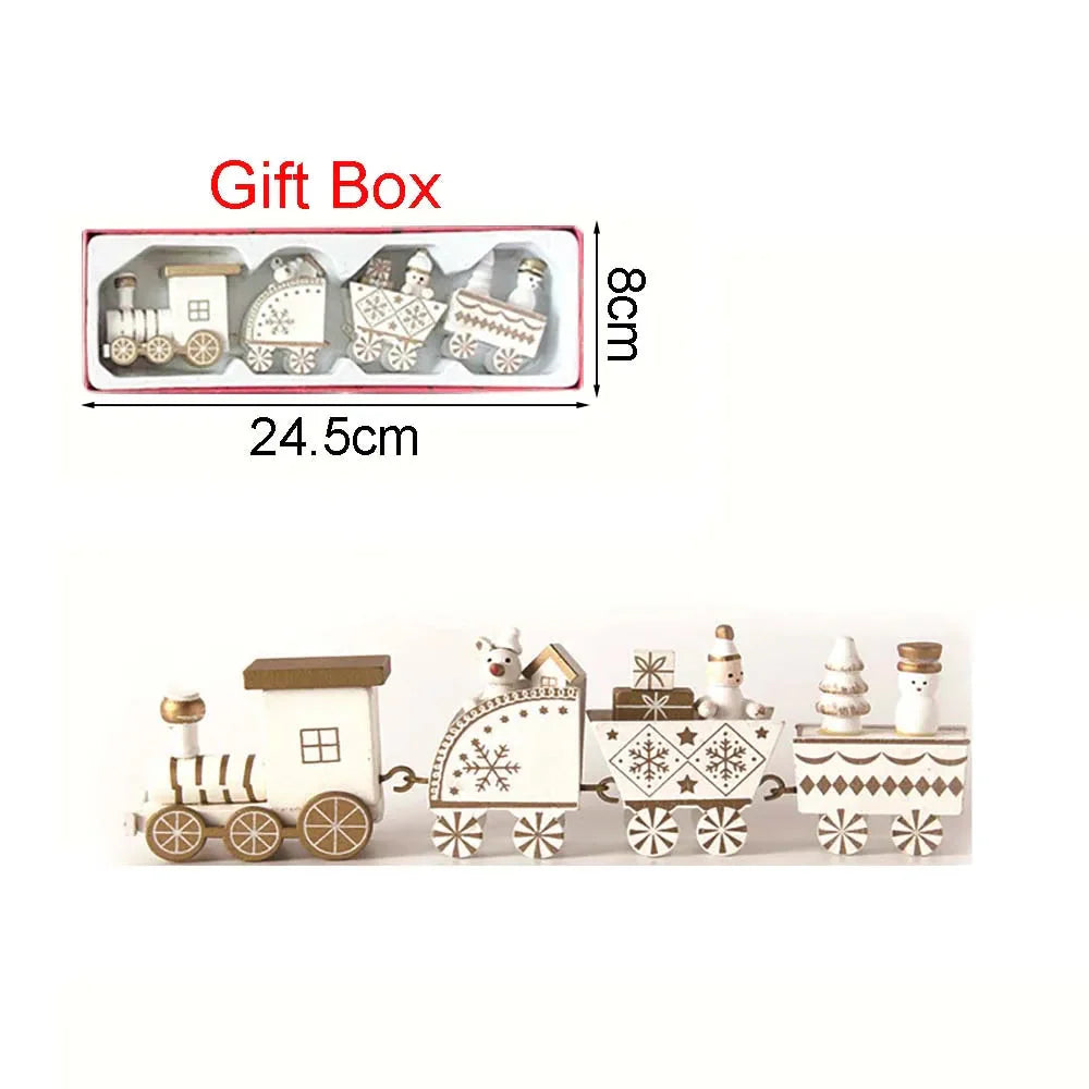 Christmas Wooden Train Decoration – Happy New Year 2026 Gift