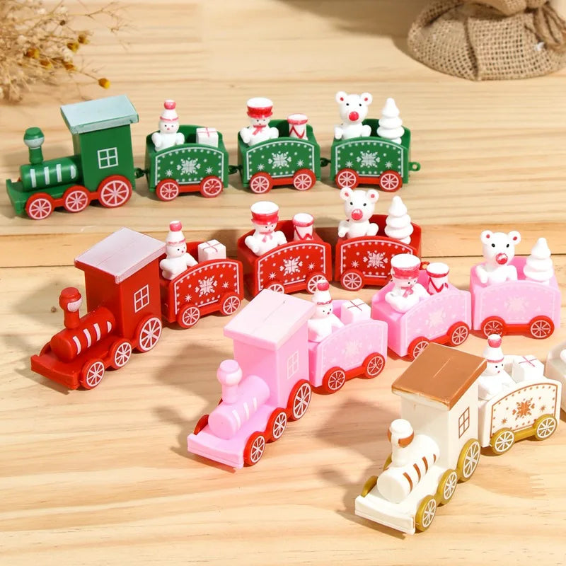 Christmas Train Decorations – Festive Wooden & Plastic Xmas Ornaments for Home & Tabletop