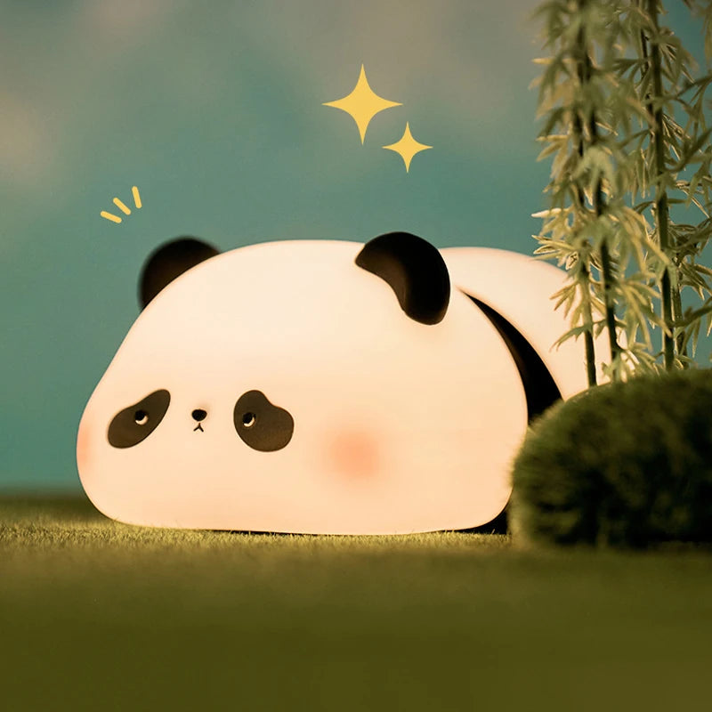 Panda LED Night Light – Touch Sensor Cartoon Kids Nightlight, Silicone Bedside Lamp, Holiday & Christmas Gift