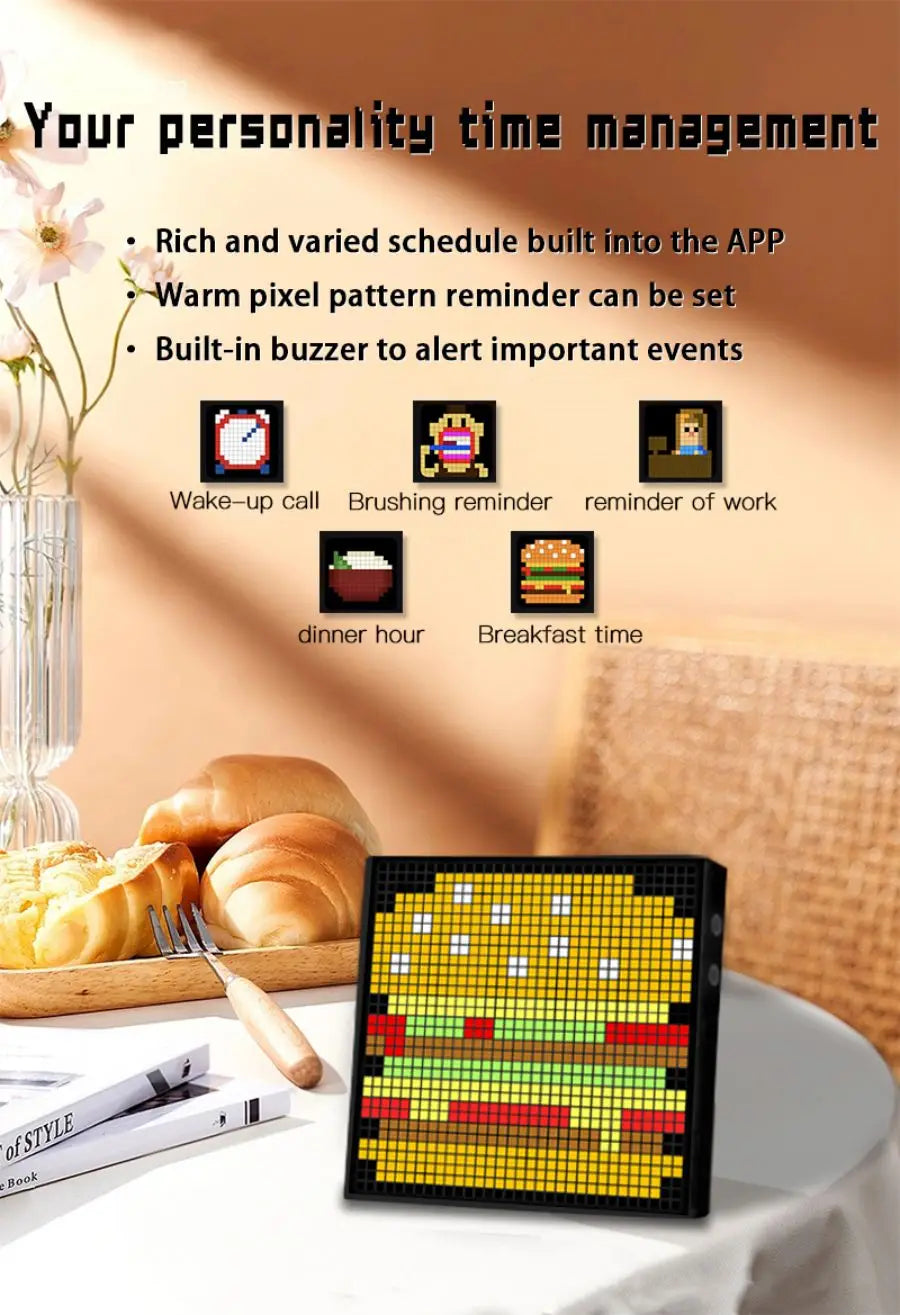 LED Pixel Matrix Bluetooth Smart Display (64×64 RGB) – App-Controlled Pixel Art Frame, Gaming & Anime Room Décor