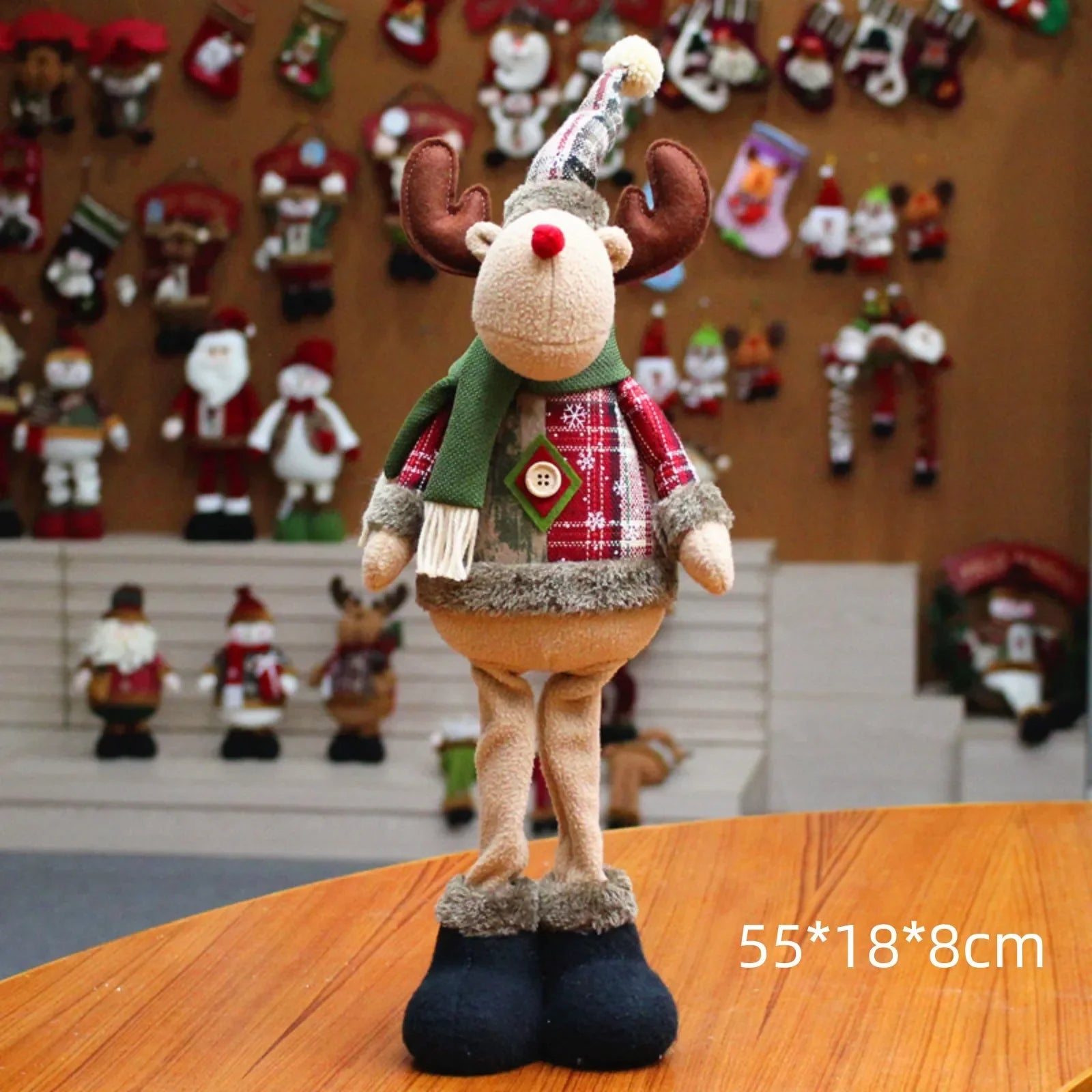 Holiday Plush Dolls – Santa, Snowman & Reindeer Soft Winter Décor for Home, Table & Mantel