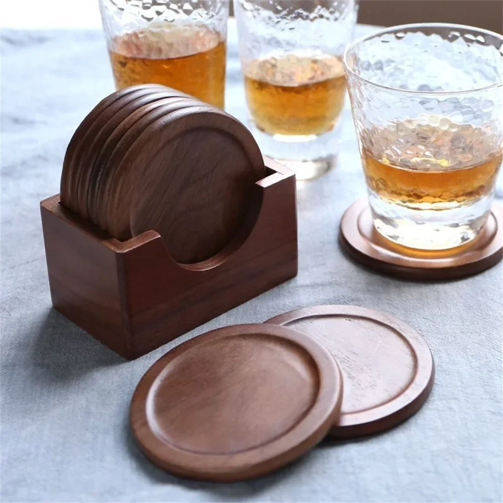 The Obsidian Slate Coaster Set | 5-Piece Natural Stone Mats