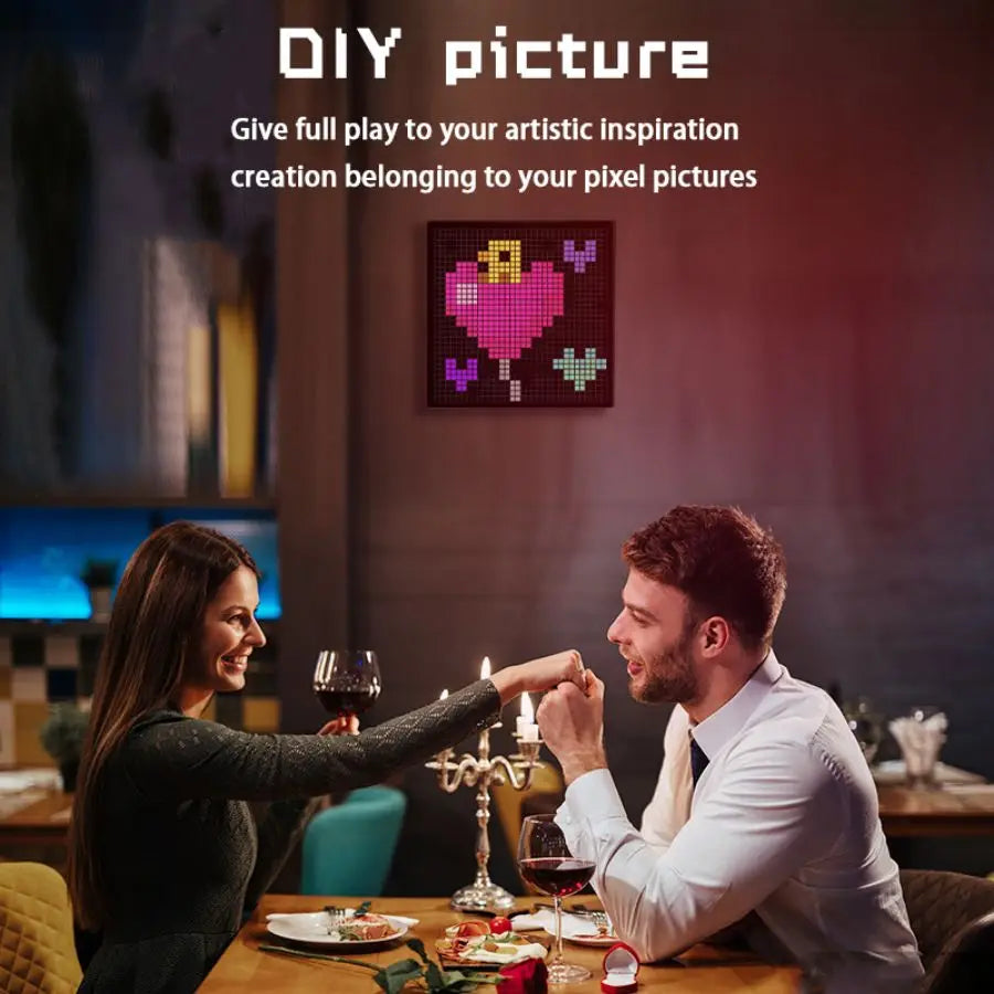 LED Pixel Matrix Bluetooth Smart Display (64×64 RGB) – App-Controlled Pixel Art Frame, Gaming & Anime Room Décor