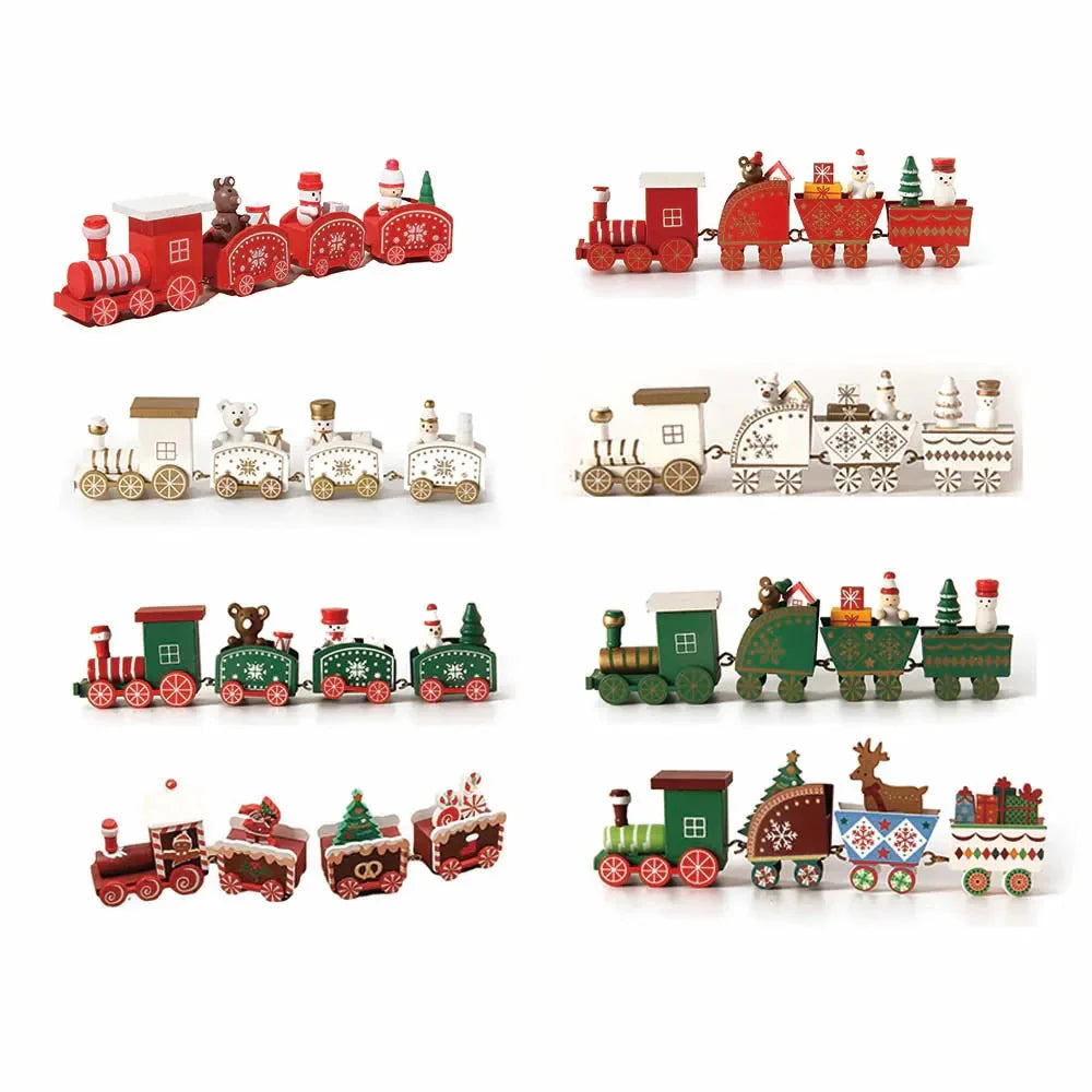 Christmas Wooden Train Decoration – Happy New Year 2026 Gift