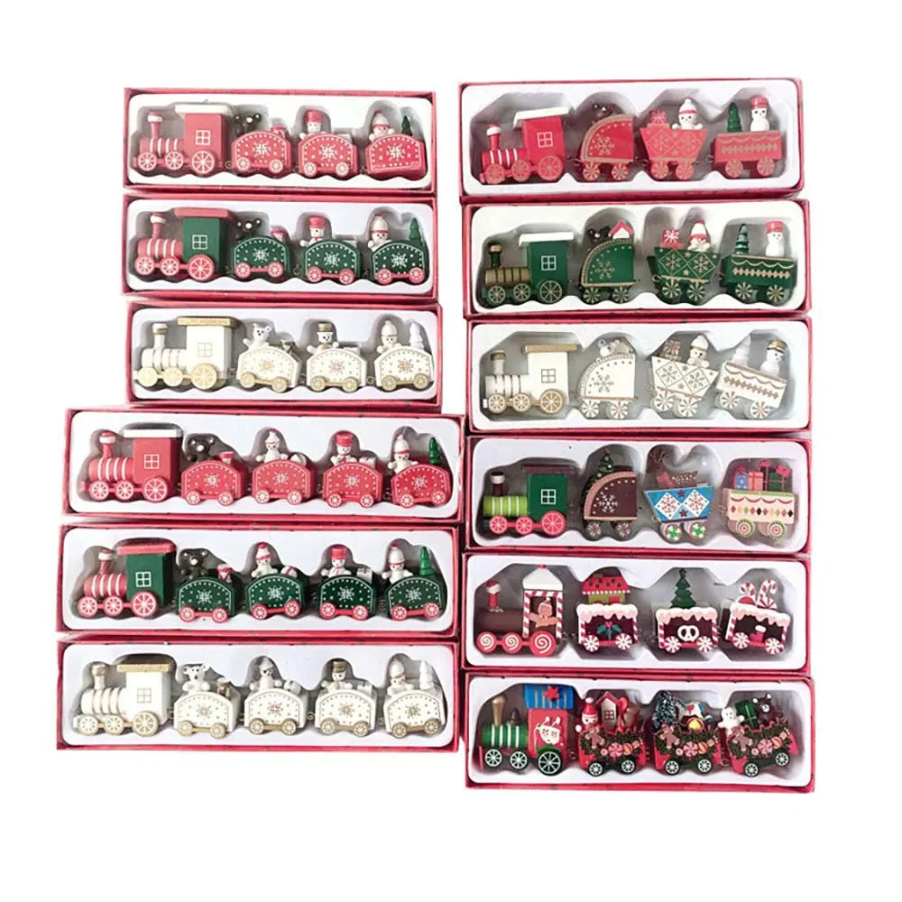 Christmas Wooden Train Decoration – Happy New Year 2026 Gift