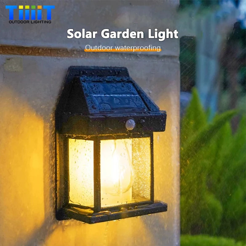 PIR Motion Sensor Solar Powered Wall Lantern – Outdoor Waterproof Solar Wall Light (IP65)
