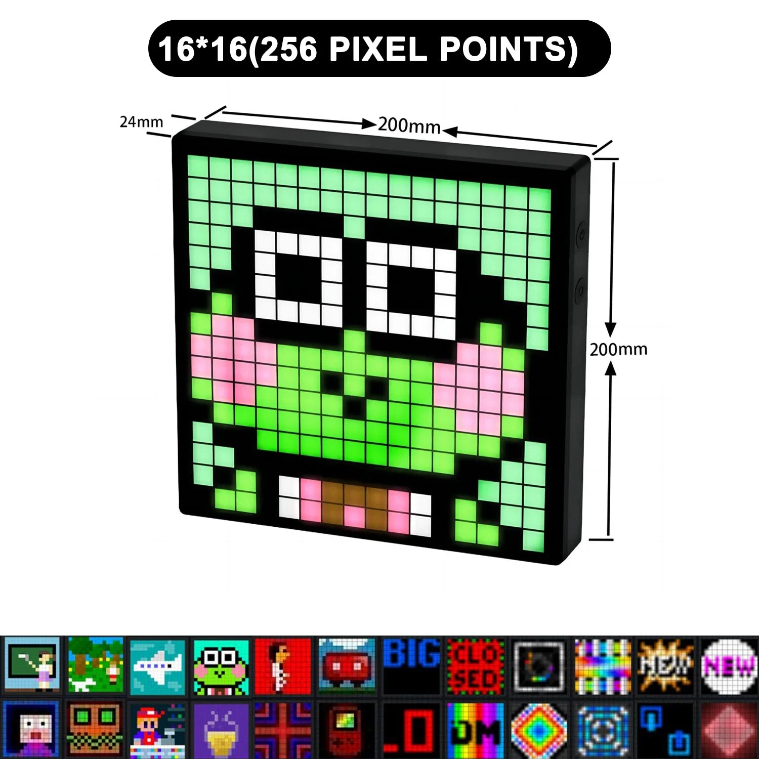 LED Pixel Matrix Bluetooth Smart Display (64×64 RGB) – App-Controlled Pixel Art Frame, Gaming & Anime Room Décor