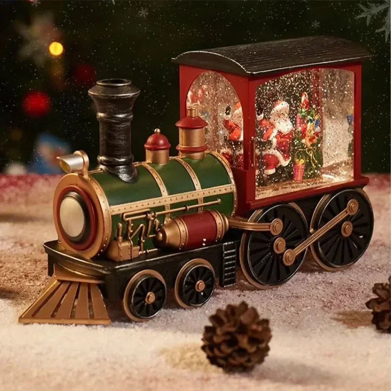 2026 Christmas Gift Christmas Crystal Ball Ornaments LED Lights Train Santa Claus Merry Christmas Decoration for Home Party Xmas