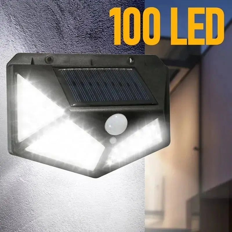1/2/4/6Pcs 100 LED Outdoor Solar Wall Lights – PIR Motion Sensor, Sunlight-Powered Street & Garden Lamps