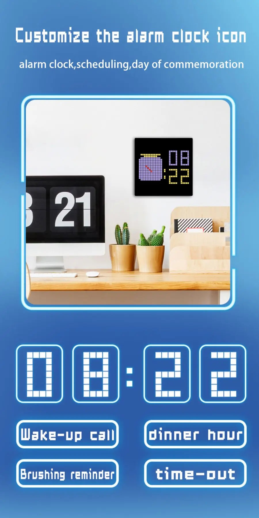 LED Pixel Matrix Bluetooth Smart Display (64×64 RGB) – App-Controlled Pixel Art Frame, Gaming & Anime Room Décor