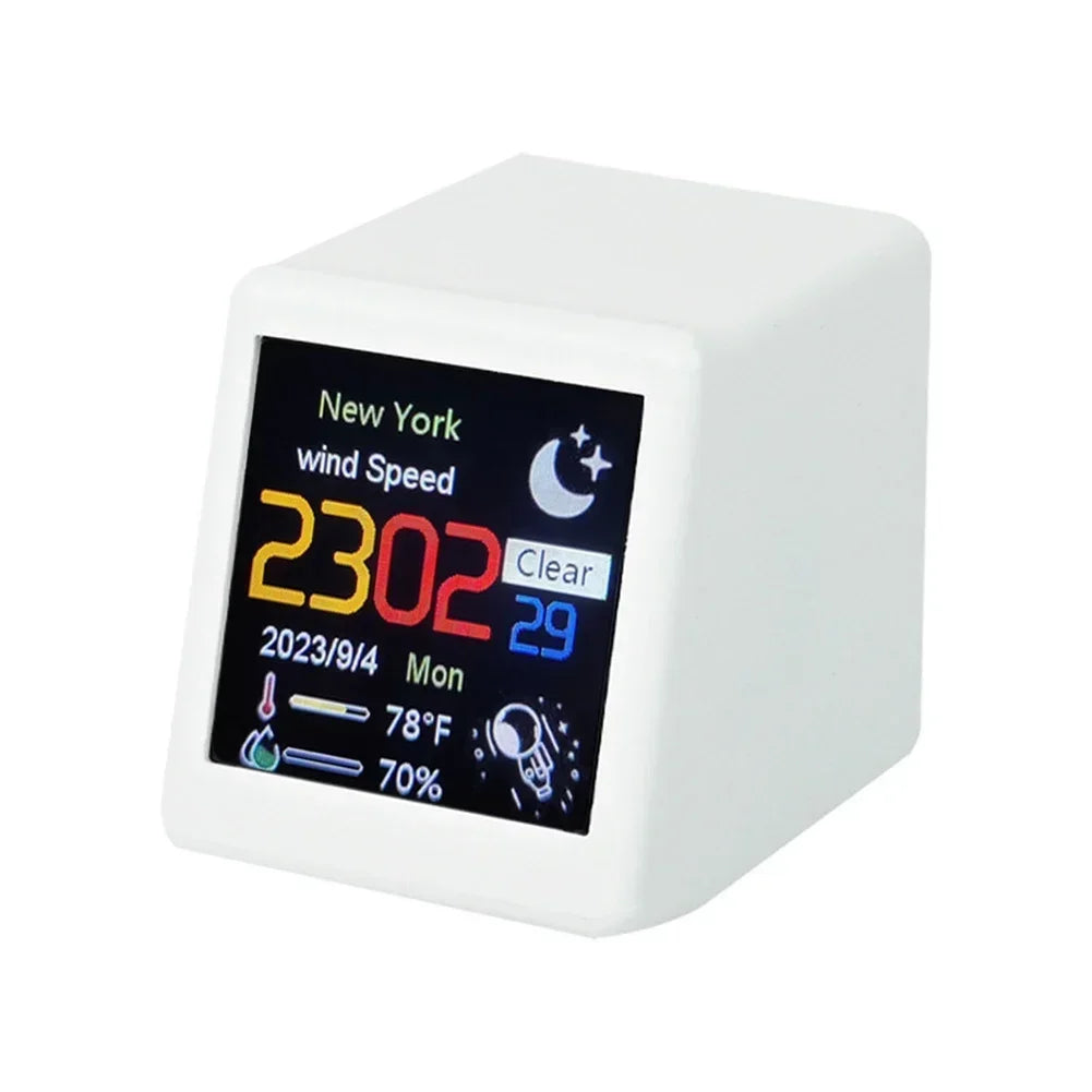 WiFi Digital Weather Station & Alarm Clock – Smart Temperature, Humidity & Forecast Display