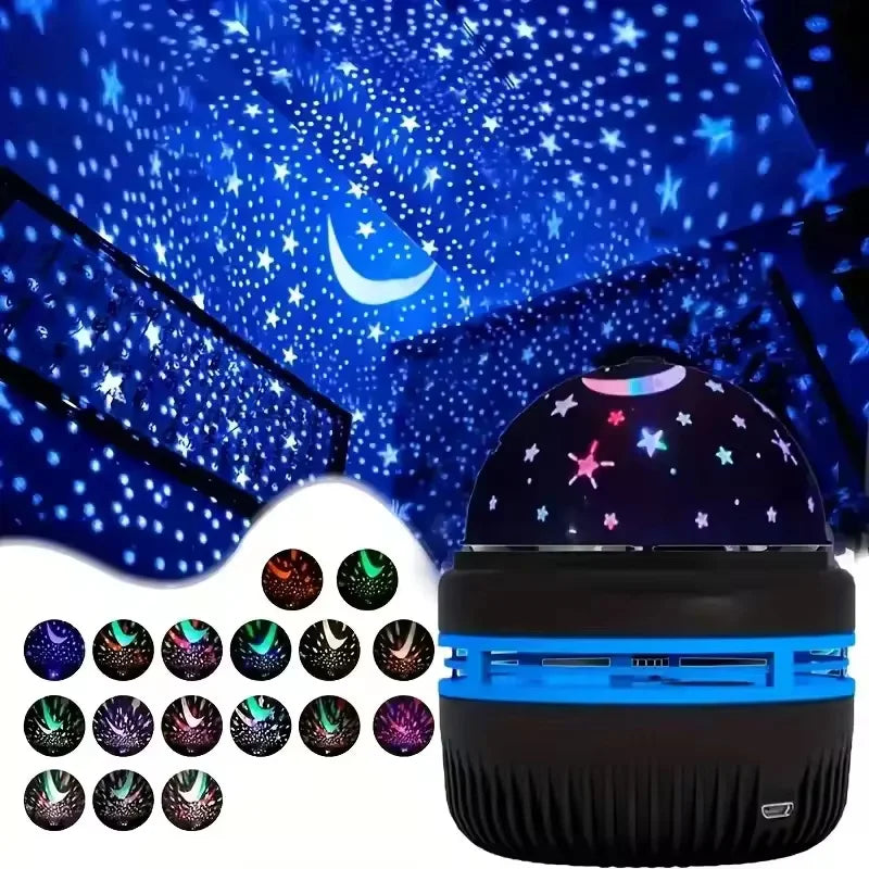 Starry Sky LED Projector Lamp | Rotating Galaxy Night Light