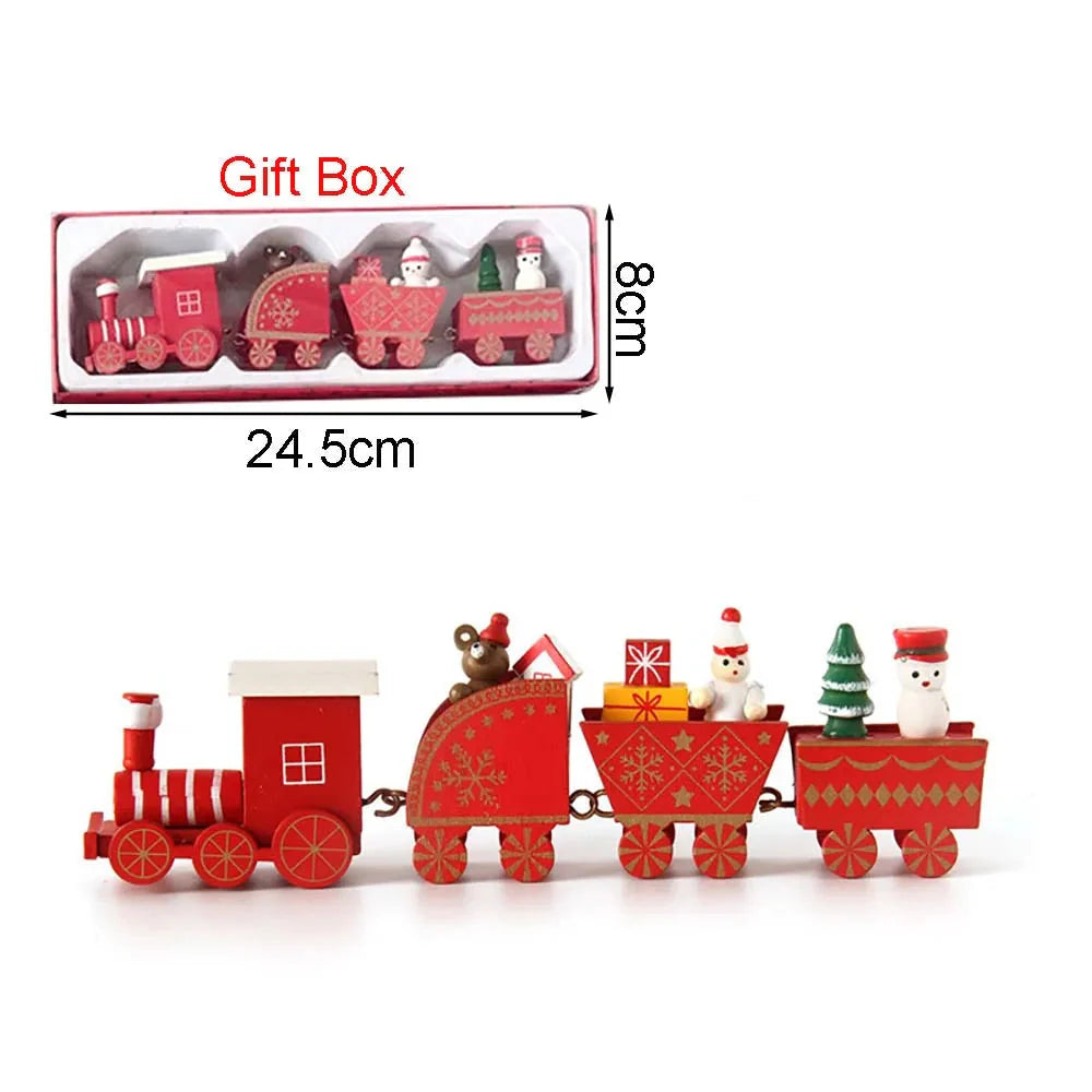 Christmas Wooden Train Decoration – Happy New Year 2026 Gift