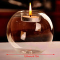European Crystal Glass Candle Holder | Round Hollow Tealight Stand