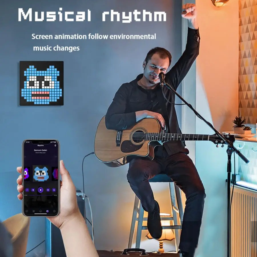 LED Pixel Matrix Bluetooth Smart Display (64×64 RGB) – App-Controlled Pixel Art Frame, Gaming & Anime Room Décor