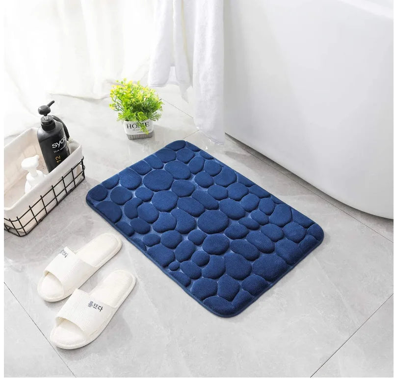 Pebble Texture Non-Slip Bath Mat | Soft Spa-Style Bathroom Rug