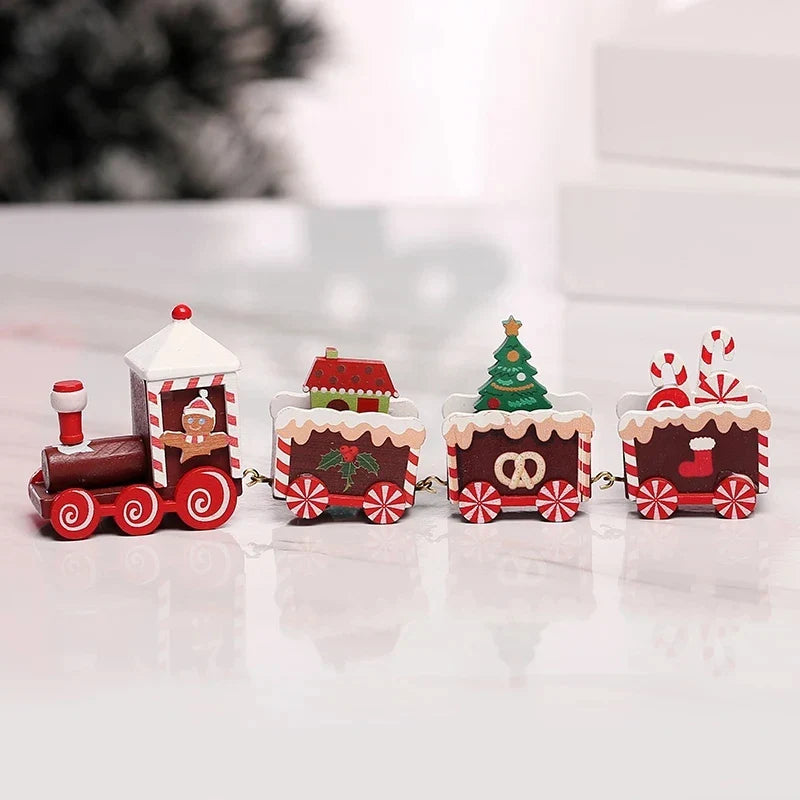 Christmas Train Decorations – Festive Wooden & Plastic Xmas Ornaments for Home & Tabletop