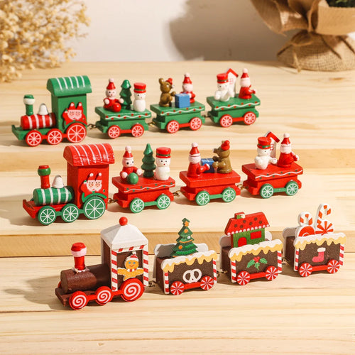 Christmas Train Decorations – Festive Wooden & Plastic Xmas Ornaments for Home & Tabletop