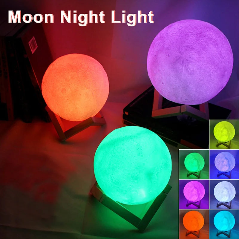 Book Light LED Moon Lamp – Galaxy Night Light for Kids & Adults, Bedroom Decoration, Birthday Gift