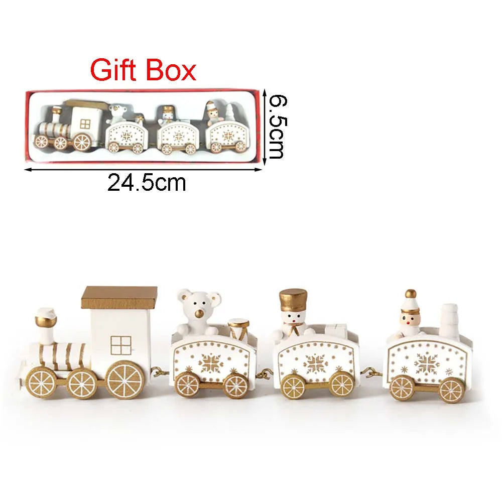 Christmas Wooden Train Decoration – Happy New Year 2026 Gift