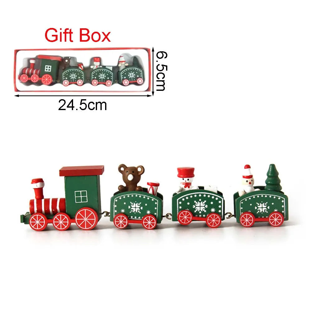 Christmas Wooden Train Decoration – Happy New Year 2026 Gift