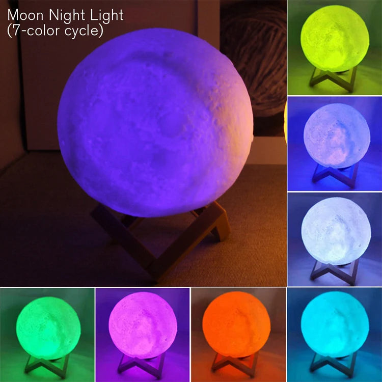 Book Light LED Moon Lamp – Galaxy Night Light for Kids & Adults, Bedroom Decoration, Birthday Gift