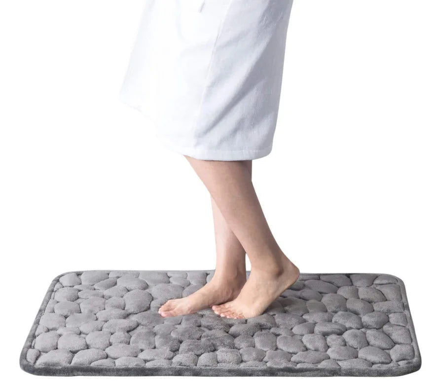 Pebble Texture Non-Slip Bath Mat | Soft Spa-Style Bathroom Rug